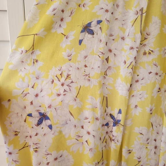 Anna Glover X H&M Butter Yellow Floral Blouse‎ Womens 6 Cottagecore Fairy Summer - Picture 12 of 14